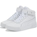 Sneakers alte larghezza E casual bianche numero 37,5 di pelle chiusura velcro per bambini Puma Carina 