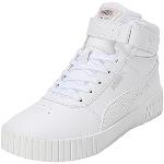 Sneakers alte larghezza E scontate casual bianche numero 36 di pelle chiusura velcro per l'inverno per Donna Puma Carina 