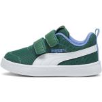 Sneakers larghezza E scontate verdi numero 22 in mesh chiusura velcro a strappo per bambini Puma Courtflex 
