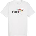 Magliette & T-shirt romantiche bianche L di cotone mezza manica con scollo rotondo per Uomo Puma 