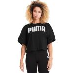 Magliette & T-shirt scontate nere XS di cotone sostenibili con scollo tondo mezza manica con scollo rotondo per Donna Puma Rebel 