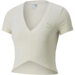 Magliette & T-shirt asimmetriche scontate verdi L di cotone con scollo a V per Donna Puma Select 