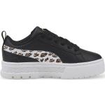 Sneakers larghezza A scontate nere numero 30 di pelle leopardate con stringhe per bambini Puma Select 