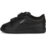 Sneakers larghezza E scontate casual nere numero 24 di pelle chiusura velcro a strappo per bambini Puma Smash 