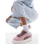 Sneakers stringate larghezza E rosa numero 46 di gomma antiscivolo per Donna Puma Suede 