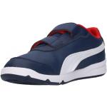 Sneakers basse larghezza E blu numero 34 in pelle di camoscio chiusura velcro per bambini Puma Stepfleex 