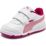 Sneakers basse larghezza A classiche bianche numero 35 chiusura velcro per bambini Puma Stepfleex 