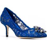 Décolleté larghezza E blu numero 37 di pelle a fiori tacco stiletto con tacco a spillo per Donna Dolce&Gabbana Dolce 