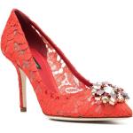 Décolleté larghezza A rosse numero 37 di cotone a fiori tacco stiletto con tacco a spillo per Donna Dolce&Gabbana Dolce 