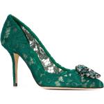 Décolleté larghezza A verdi numero 37 di pelle a fiori tacco stiletto con tacco a spillo per Donna Dolce&Gabbana Dolce 