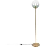 Qazqa pallon - Lampada da terra Art déco - 1 luce - Ø 250 mm - Verde - Art déco - Soggiorno I Camera da letto I Sala da Pranzo I Cucina