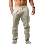 Pantaloni casual kaki 3 XL taglie comode tinta unita traspiranti per l'estate da jogging per Uomo 