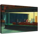 canvashop Quadro Edward Hopper Nighthawks Cm 100X70 Stampe Da Parete Su Tela Canvas Quadri Moderni Soggiorno Arredo Casa Arte