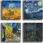 Quadri Van Gogh moderni multicolore in legno di abete 