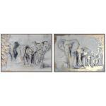 Home ESPRIT Quadro elefante coloniale 100x4x75 cm (2 pezzi)