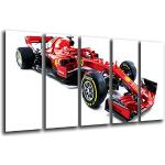 Quadro Su Legno, Auto Formula 1, Ferrari F1 SF71-H, Ferrari F1 2018, Sebastian Vettel, Kimi Raikkonen, 165 x 62cm, Stampa in qualita fotografica. Ref. 27115