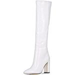 Stivali larghezza A eleganti bianchi numero 40 di gomma con tacco per Donna Queen Helena 