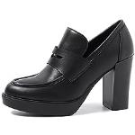 Stivali eleganti neri numero 41 di gomma con tacco per Donna Queen Helena 