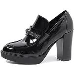 Stivali eleganti neri numero 41 di gomma con tacco per Donna Queen Helena 