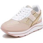 Sneakers larghezza E casual rosa numero 37 in similpelle platform per Donna Queen Helena 