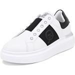 Sneakers basse larghezza E casual bianche numero 37 di gomma con tacco da 3 cm a 5 cm per Donna Queen Helena 