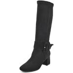 Stivali eleganti neri numero 40 di gomma con tacco da 5 cm a 7 cm con tacco per Donna Queen Helena 