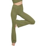 Pantaloni casual verdi S taglie comode traspiranti da yoga per Donna 