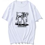 Magliette & T-shirt musicali casual bianche XXL taglie comode di cotone mezza manica per Donna Radiohead 