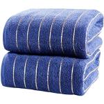 Asciugamani di cotone a righe lavabili in lavatrice 2 pezzi da bagno 