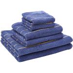 Asciugamani blu navy 30x30 di cotone a righe lavabili in lavatrice 6 pezzi da bagno 
