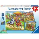 Puzzle classici a tema animali per bambini cavalieri e castelli per età 5-7 anni Ravensburger 