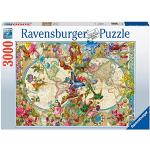Ravensburger - Puzzle Mappamondo Flora e Fauna, 3000 Pezzi, Idea regalo, per Lei o Lui, Puzzle Adulti