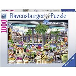 Ravensburger Puzzle, Puzzle 1000 Pezzi, Amsterdam Flower Market, Puzzle per Adulti, Puzzle Amsterdam, Puzzle Ravensburger - Stampa di Alta Qualità
