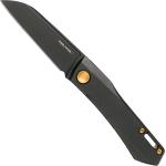 Real Steel Solis 7063G Black Titanium, Gold, coltello da tasca slipjoint, Poltergeist design