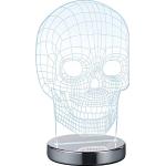 Reality Skull Lampada da Tavolo, LED, Teschio con Variazione Luce da Cala a Fredda Integriert, 7 W, Cromo, 12 x 14,5 x 21,5 cm, metallo