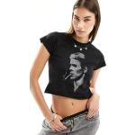 Magliette & T-shirt nere M a girocollo manica ad aletta con scollo rotondo Reclaimed vintage David Bowie 