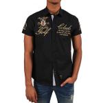 Magliette & T-shirt eleganti nere S taglie comode di cotone mezza manica ricamate per Uomo Redbridge 