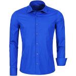 Camicie eleganti azzurre XXL taglie comode di cotone manica lunga con manica lunga per Uomo Redbridge 