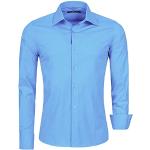 Camicie eleganti blu 5 XL taglie comode di cotone manica lunga con manica lunga per Uomo Redbridge 