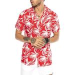 Camicie hawaiane casual rosse M mezza manica per Uomo Redbridge 