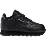 Sneakers stringate larghezza A scontate nere numero 20 di pelle con stringhe per bambini Reebok Classic Leather 