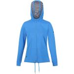 Felpe scontate eleganti blu XL di cotone a righe sostenibili traspiranti per l'estate con zip per Donna Regatta 