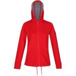 Felpe scontate eleganti rosse XL di cotone a righe sostenibili traspiranti per l'estate con zip per Donna Regatta 