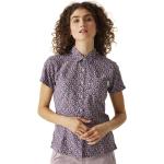 Camicie stampate scontate eleganti viola XXL in poliestere a quadri mezza manica per Donna Regatta 