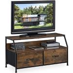 Mobili porta-tv design industriali neri di legno Relaxdays 