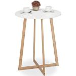 Tavolini scontati scandinavi bianchi in legno di bambù Relaxdays 