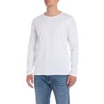 Magliette & T-shirt casual bianche S traspiranti a girocollo manica lunga con scollo rotondo per Uomo Replay 