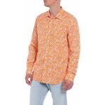 Camicie stampate arancioni XS di cotone a fiori Tencel per Uomo Replay 