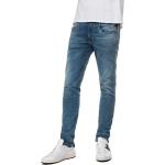 Jeans slim scontati blu in poliestere Bio per Uomo Replay 