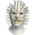 REVYV Pinhead - Maschera in lattice horror Hellraiser III, realistica e spaventosa, mostro spaventoso per Halloween, cosplay, travestimenti, accessori di scena, colore: bianco